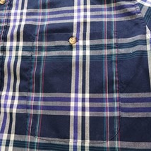 Saddlebrook Button-Down Collar Men's Blue & White Plaid Shirt Short Sleeve Sz M image 7
