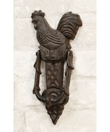 Cast Iron Metal Rustic Farmhouse Rooster Chicken Door Knocker With Strik... - $29.87 CAD