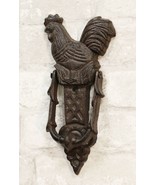 Cast Iron Metal Rustic Farmhouse Rooster Chicken Door Knocker With Strik... - £17.29 GBP