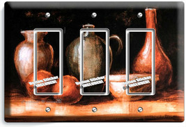 WESTERN COUNTRY RUSTIC POTTERY WINE JUG 3 GFCI LIGHT SWITCH PLATES KITCH... - $16.73