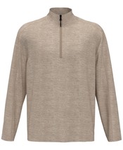 PGA TOUR Mens Moisture-Wicking Textured Fleece 1/4-Zip Sweater Khaki Htr... - $29.99