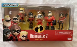 New Incredibles 2 Junior Supers Family Pack 6 Figures Jack Mr &amp; Mrs Violet Dash - £30.68 GBP