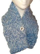 Turquoise and Purple hand knit mini-scarf - £11.78 GBP