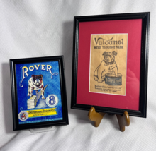 Framed Bulldog Mascot Advertising Pieces Vulcanol Stove Polish &amp; Reprint... - £23.94 GBP