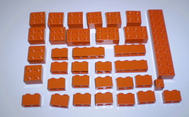 34 Used Lego 2x2 - 2x3 - 1x4 - 1x2 Dark Orange Bricks 3003 - 3004 - 3002 - £7.95 GBP