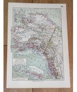 1912 ANTIQUE MAP OF ALASKA JUNEAU SITKA PANHANDLE ALEUTIAN ISLANDS CANAD... - £22.54 GBP