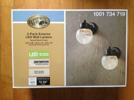 HAMPTON BAY LED Wall Lantern Light Black Finish  2-Pack   New in The Box - $29.69
