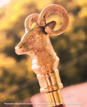 Solid Brass Sheep Handle With Twisted Horns For Wooden Walking Stick. - £17.76 GBP+