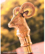 Solid Brass Sheep Handle With Twisted Horns For Wooden Walking Stick. - £17.44 GBP+