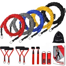 14 Pcs Resistance Bands Set, Exercise Tubes, 20Lbs To 40Lbs Workout Bands With H - £51.71 GBP