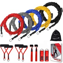 14 Pcs Resistance Bands Set, Exercise Tubes, 20Lbs To 40Lbs Workout Bands With H - £52.29 GBP