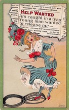 Dwig Comic Postcard Help Wanted Man Wanted Caught Trap Release Me Artist Signed - £7.78 GBP
