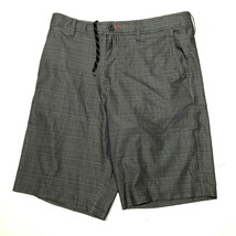 O&#39;Neill Board Shorts Mens 32 Straight Leg Plaid Checkered Gray Drawstring - £11.15 GBP