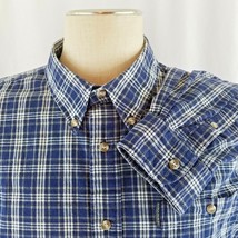 ALLAN RAIDER SHIRTINGS Blue Plaid Long Sleeve Shirt Men Size XXL - $15.51