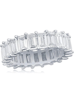 ADIRFINE 18K Gold Plated 7MM Emerald Cut Cubic Zirconia Eternity Band - $29.99