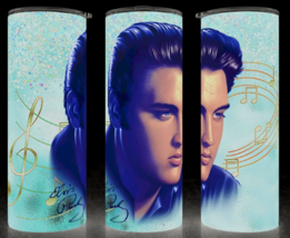 Elvis Presley Painting with Music Notes Cup Mug Tumbler 25oz - £15.76 GBP