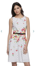 ELLE Fit &amp; Flare DRESS Size: SMALL (4 - 6) New SHIP FREE Floral Print Sl... - £77.68 GBP