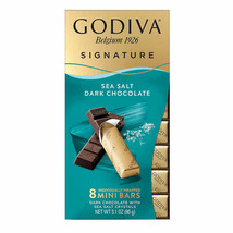 Godiva Signature Dark Chocolate Sea Salt Collection 6 Pack Mini Bars 8 P... - $22.99