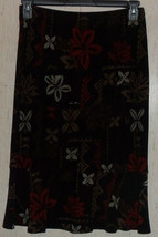 Nwt Womens $64 Chico&#39;s Travelers Stretchy Black Floral Knit Skirt Size 1 (8) Usa - £25.59 GBP