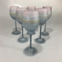 Schott Zwiesel Rueven Art Nouveau Set of 6 Handpainted Wine Glasses 7.5&quot;  - £64.62 GBP