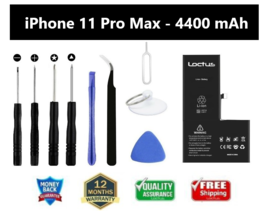 iPhone 11 Pro Max 4400mAh Capacity Replacement Battery A2161 A2218 with Tool Kit - £21.57 GBP