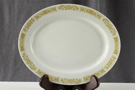 Vintage English Ironstone Small Oval Platter HEATH ARMORLITE 10-80 Gold Flowers - £16.57 GBP