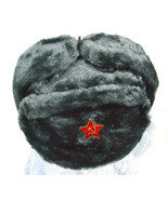 Authentique Russe Militaire Profond/Gris Ouchanka W/ Étoile Rouge Martea... - $43.12 CAD