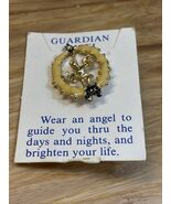 Vintage Guardian Angel Lapel Pin on Card Estate Jewelry Find KG JD - $13.87 CAD