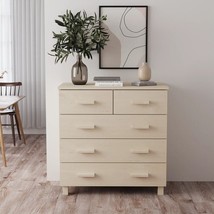 Sideboard Honey Brown Solid Pine Wood and MDF Medium Sideboard - $276.49