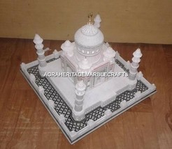 14&quot; Alabaster Marble Tajmahal Replica Historical Gift Living Room Decor H4491 - £395.43 GBP