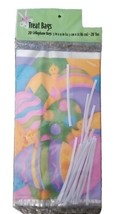 Easter Treat Bags 20 Cellophane Chick Egg Print 5&quot;x9&quot; With Ties - $2.85