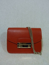 NWT FURLA Maple Orange Saffiano Leather Mini Julia Chain Cross body Bag $328 - £214.22 GBP