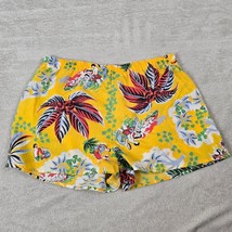 Vintage Hawaiian Shorts Womens Medium 80s Tropical Floral Hawaii Summer Yellow - £14.90 GBP