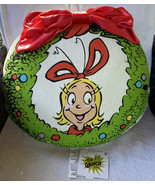 The Grinch Cindy Lou Who Holiday 3-D Red Bow Throw Pillow Christmas Deco... - £37.55 GBP