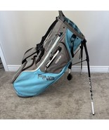 Ping Hoofer 14 Stand Bag Golf Bag Blue Gray Stand - $89.87