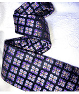 ROBERT TALBOTT Men&#39;s Designer Silk Tie USA Flowers Black Purple Best Of ... - £11.83 GBP