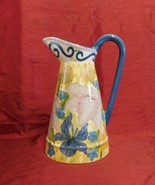 NIB – Very Large LeSal Handpainted Floral Ceramic Bouquet Pitcher Vase Jug - £47.17 GBP