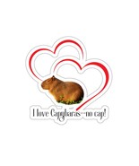 Capybara Kiss-Cut Stickers, Love, Double Red Heart, &quot;No Cap&quot; Cute Humor - $2.75