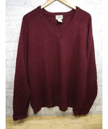 L.L. BEAN Lambs Wool V-Neck Long Sleeve Cranberry  Sweater #264789 size ... - £12.45 GBP