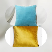 Ukraine Set 2 pcs Pillow, Yellow &amp; Blue Velvet, Easter Decor Pillow, 18x18&quot; - £52.12 GBP