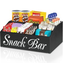 Snack Organizer For Countertop, Wood Snack Storage Bins Basket With Hand... - $44.99