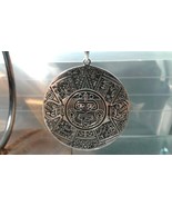 New Large 925 Sterling Silver Maya Aztec 40 MM  Medallion Pendant Free S... - £62.92 GBP