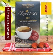 12 Boxes Gano Excel 3 in 1 Coffee Premix Coffee With Ganoderma Extract- DHL Expr - £150.27 GBP