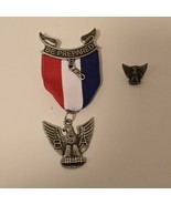 Eagle Scout Medal Ribbon Boy Scouts of America BSA Patch + BSA 1 Lapel P... - $84.36 CAD