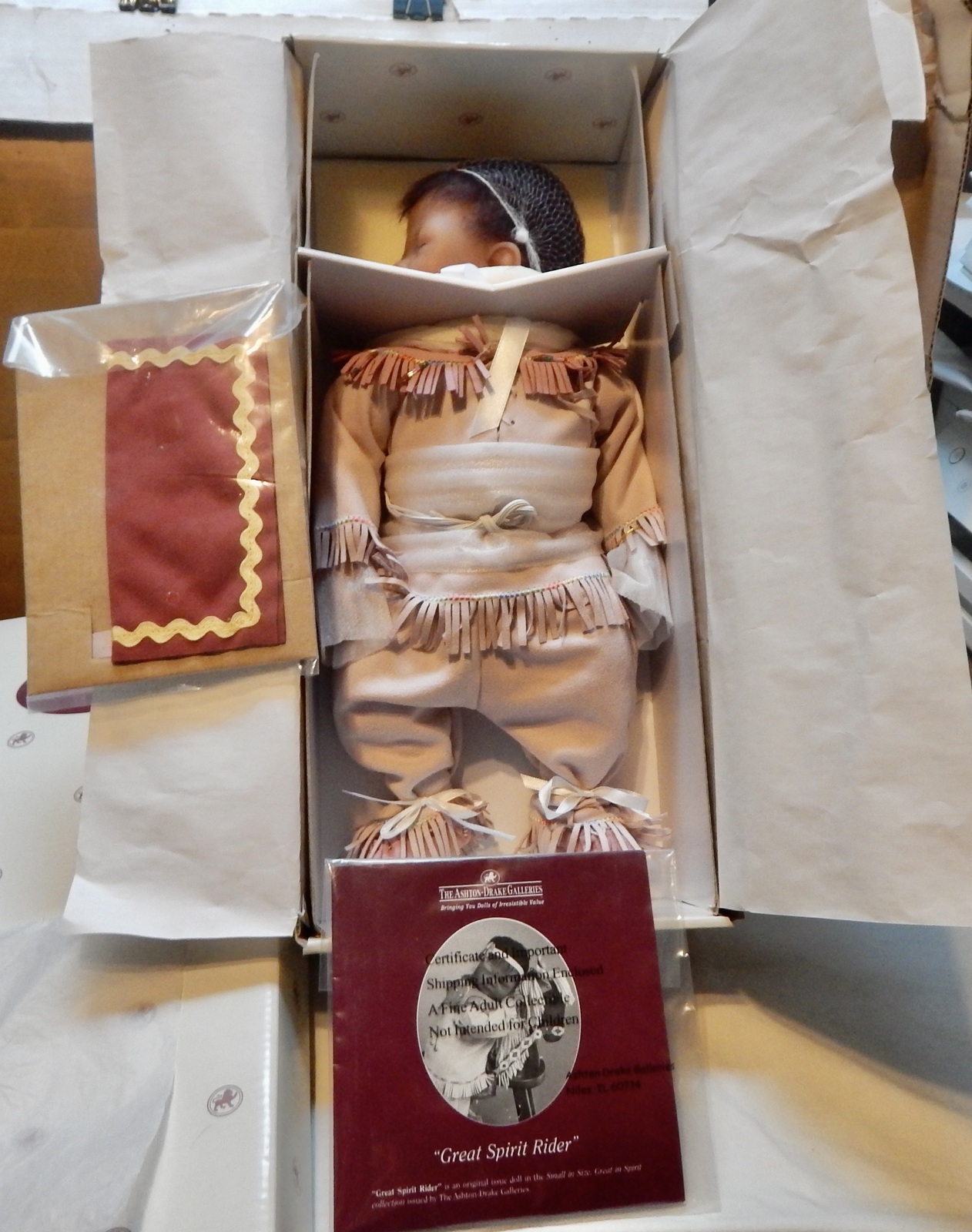Primary image for Ashton Drake Galleries Great Spirit Rider Baby Indian Vinyl Doll NIB Rare 279P