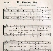 1883 Gospel Hymn The Wondrous Gift Sheet Music Victorian Religious ADBN1jjj - $19.99
