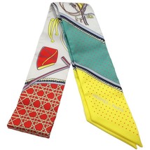 Hermes Silk Twilly Scarf Yellow Women Multicolor One Size - $420.85