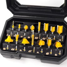 15 Pc. 1/4-Inch Mna Router Bits Set, Router Bits Kit, Carrying Case For Diy - $35.92