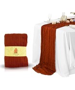 2 Terracotta Cheesecloth Table Runner 120 Inches Long Thanksgiving Runne... - £29.53 GBP