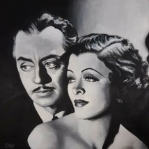 William Powell Myrna Loy Film Art Painting 8x8 Canvas Movie Memorabilia Portrait - £233.47 GBP